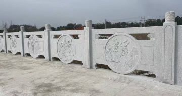 南京芝麻白河道栏杆 石材栏杆