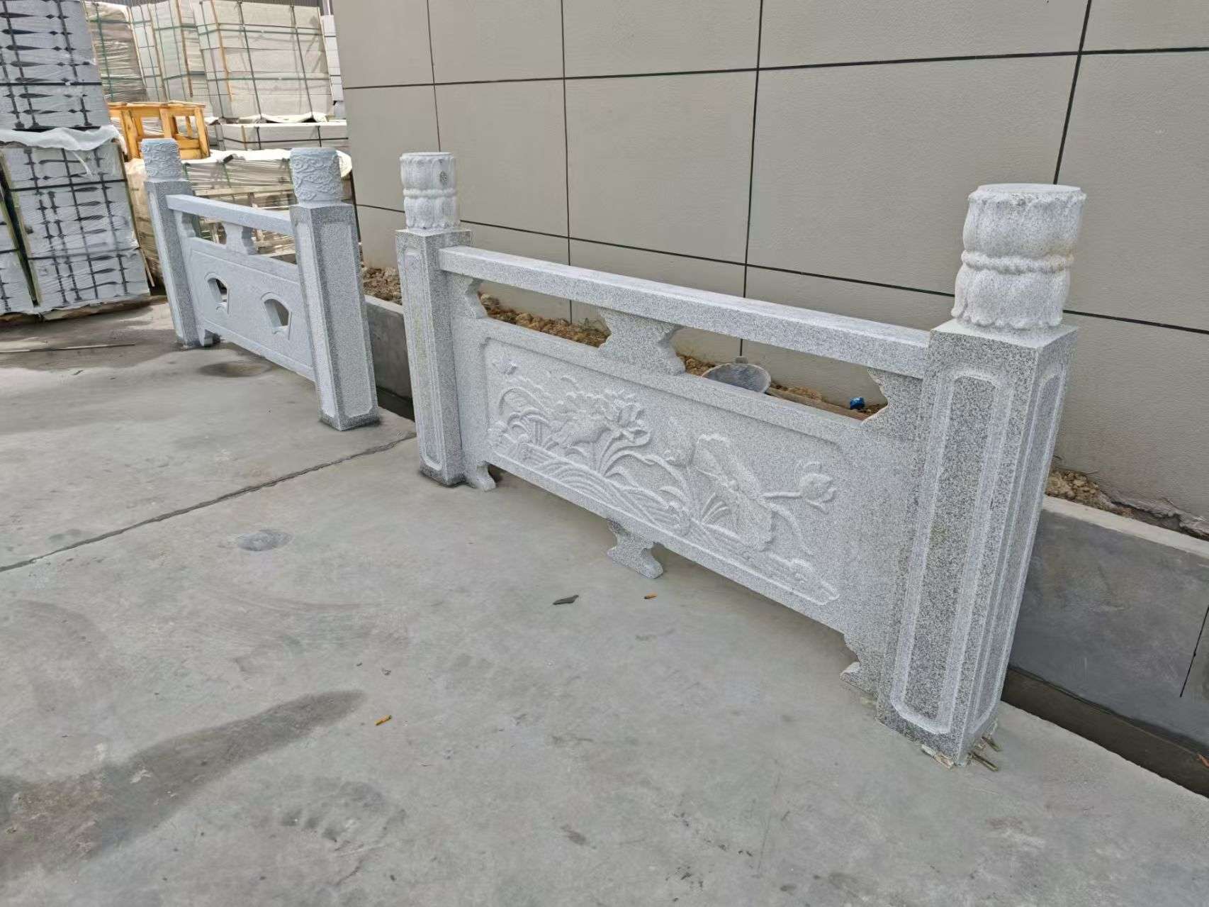 南京芝麻白河道栏杆 石材栏杆