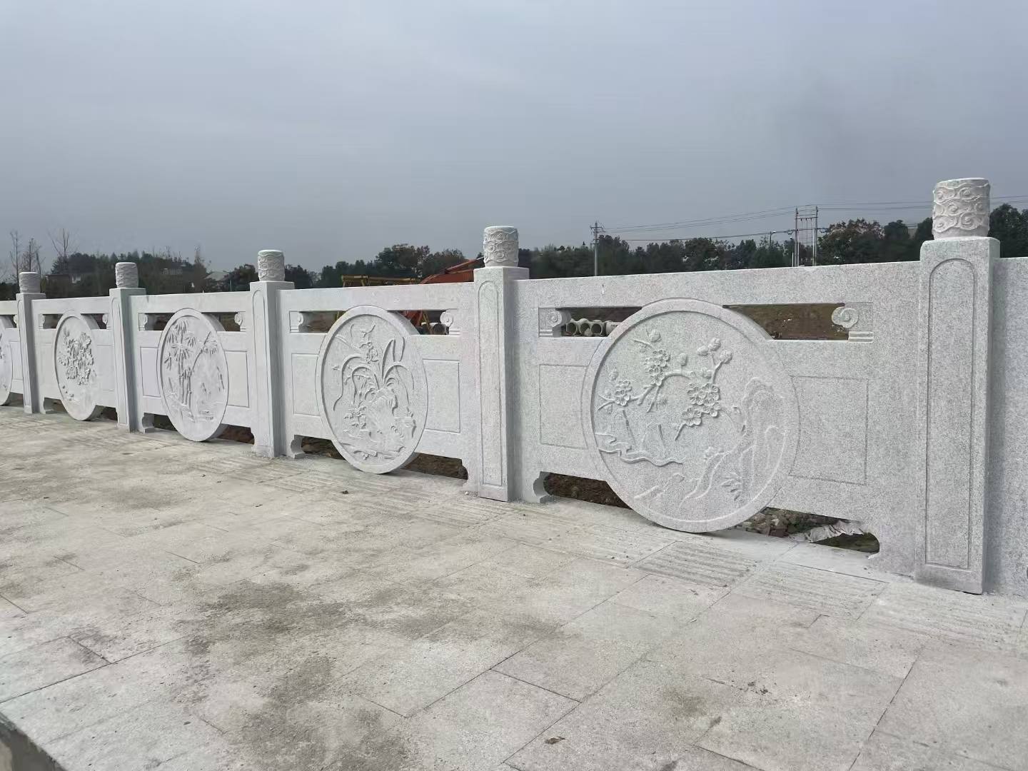 南京芝麻白河道栏杆 石材栏杆